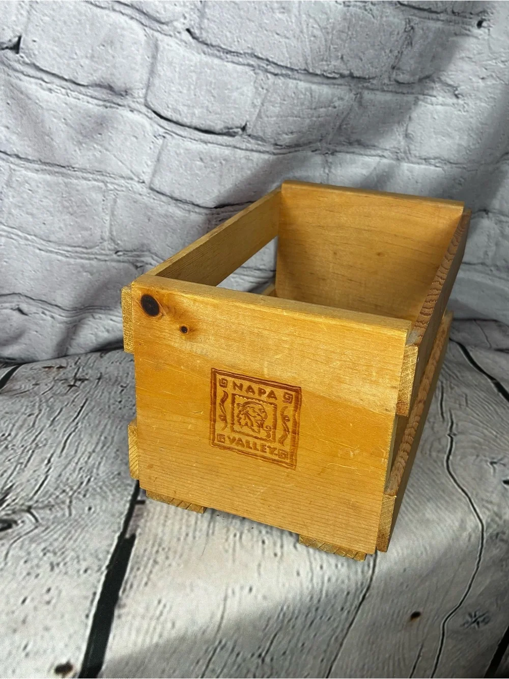 Vintage Napa Valley Box Company Wood Crate Box Rustic Storage CDs GUC